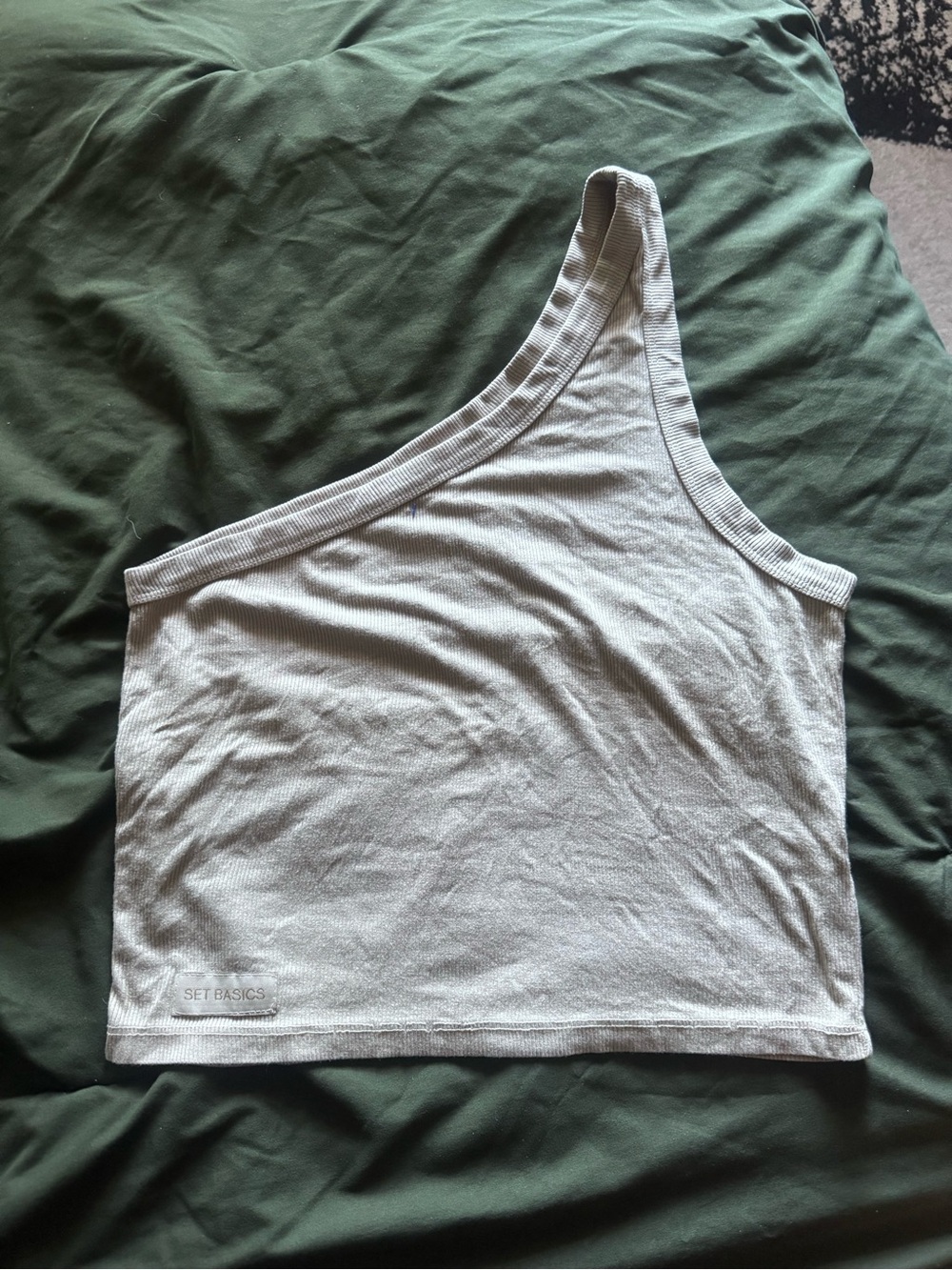 Set ActiveOne-Shoulder Taupe Crop Tank Top